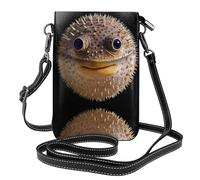 YYHWHJDE Petit sac à bandoulière en cuir pour téléphone portable, 19,3 x 12,4 cm, motif poisson-globe rond pour la marche, le camping, le shopping, les voyages et une utilisation en extérieur