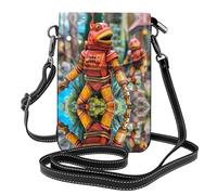 YYHWHJDE Petit sac à bandoulière en cuir pour téléphone portable, 19,3 x 12,4 cm, motif poisson mécanique pour la marche, le camping, le shopping, les voyages et une utilisation en extérieur