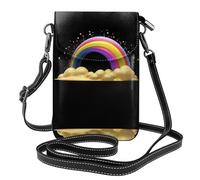 YYHWHJDE Petit sac à bandoulière en cuir pour téléphone portable, 19,3 x 12,4 cm, motif pont papillon arc-en-ciel pour la marche, le camping, le shopping, les voyages et une utilisation en extérieur
