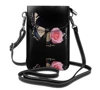 YYHWHJDE Petit sac à bandoulière en cuir pour téléphone portable, 19,3 x 12,4 cm, motif queue d'hirondelle rose pour la marche, le camping, le shopping, les voyages et une utilisation en extérieur
