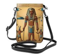 YYHWHJDE Petit sac à bandoulière en cuir pour téléphone portable, 19,3 x 12,4 cm, motif tribu de l'Égypte antique pour la marche, le camping, le shopping, les voyages et une utilisation en extérieur