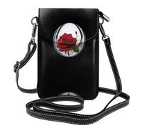 YYHWHJDE Petit sac à bandoulière en cuir pour téléphone portable, 19,3 x 12,4 cm, rose avec motif boule de cristal pour la marche, le camping, le shopping, les voyages et une utilisation en extérieur