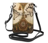 YYHWHJDE Petit sac à bandoulière vintage en cuir avec imprimé carte du monde pour femme, imperméable et durable