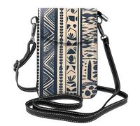 YYHWHJDE Petit sac à main pour téléphone portable 19,3 x 12,4 cm avec illustration des peuples africains - Étui à rabat en cuir pour femme, parfait pour la marche, le camping