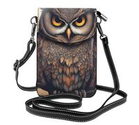 YYHWHJDE Petit sac à main pour téléphone portable 19,3 x 12,4 cm avec motif chouette et image de croire - Étui à rabat en cuir pour femme, parfait pour la marche, le camping