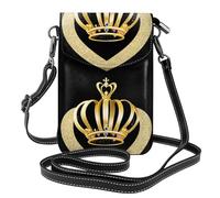 YYHWHJDE Petit sac à main pour téléphone portable 19,3 x 12,4 cm avec motif couronne brillante pour femme, parfait pour la marche, le camping