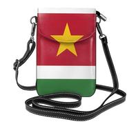 YYHWHJDE Petit sac à main pour téléphone portable 19,3 x 12,4 cm avec motif drapeau du Suriname en cuir pour femme, parfait pour la marche, le camping