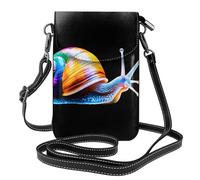 YYHWHJDE Petit sac à main pour téléphone portable 19,3 x 12,4 cm avec motif escargot coloré pour femme, parfait pour la marche, le camping, noir