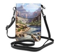 YYHWHJDE Petit sac à main pour téléphone portable 19,3 x 12,4 cm avec motif Grand Canyon en cuir pour femme, parfait pour la marche, le camping
