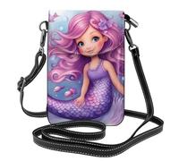 YYHWHJDE Petit sac à main pour téléphone portable 19,3 x 12,4 cm avec motif sirène rose violet pour femme, parfait pour la marche, le camping
