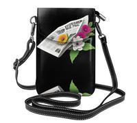 YYHWHJDE Petit sac à main pour téléphone portable 19,3 x 12,4 cm avec motif The First Romance In The Morning en cuir pour femme, parfait pour la marche, le camping, noir