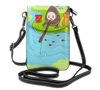 YYHWHJDE Petit sac à main pour téléphone portable 19,3 x 12,4 cm, graines de tournesol, motif pêche, étui à rabat en cuir pour femme, parfait pour la marche, le camping