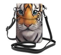YYHWHJDE Petit sac à main pour téléphone portable 19,3 x 12,4 cm, joli motif tigre pour femme, parfait pour la marche, le camping, noir