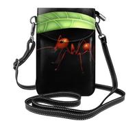 YYHWHJDE Petit sac à main pour téléphone portable 19,3 x 12,4 cm Little Ants Hiding From The Rain Picture Étui à rabat en cuir pour femme, parfait pour la marche, le camping