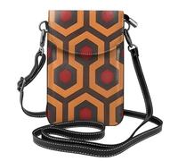 YYHWHJDE Petit sac à main pour téléphone portable 19,3 x 12,4 cm - Motif brillant - Étui à rabat en cuir pour femme, parfait pour la marche, le camping, noir