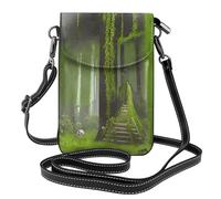YYHWHJDE Petit sac à main pour téléphone portable 19,3 x 12,4 cm, motif cimetière végétalisé, étui à rabat en cuir pour femme, parfait pour la marche, le camping