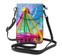 YYHWHJDE Petit sac à main pour téléphone portable 19,3 x 12,4 cm, motif Corlorful Park, étui à rabat en cuir pour femme, parfait pour la marche, le camping