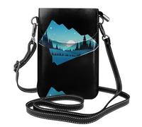 YYHWHJDE Petit sac à main pour téléphone portable 19,3 x 12,4 cm, motif coucher de soleil sur les éclats de verre, étui à rabat en cuir pour femme, parfait pour la marche, le camping