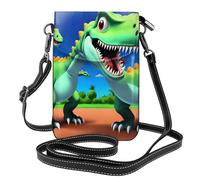 YYHWHJDE Petit sac à main pour téléphone portable 19,3 x 12,4 cm, motif dinosaure dessin animé pour femme, parfait pour la marche, le camping