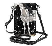 YYHWHJDE Petit sac à main pour téléphone portable 19,3 x 12,4 cm, motif étalon étoilé, étui à rabat en cuir pour femme, parfait pour la marche, le camping