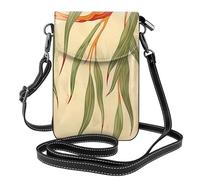 YYHWHJDE Petit sac à main pour téléphone portable 19,3 x 12,4 cm, motif feuilles de saule, étui à rabat en cuir pour femme, parfait pour la marche, le camping