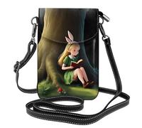 YYHWHJDE Petit sac à main pour téléphone portable 19,3 x 12,4 cm, motif lutin de l'apprentissage, livres magiques, étui à rabat en cuir pour femme, parfait pour la marche, le camping
