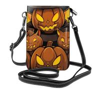 YYHWHJDE Petit sac à main pour téléphone portable 19,3 x 12,4 cm, motif magicien, citrouille, lampe à rabat en cuir, pour femme, parfait pour la marche, le camping