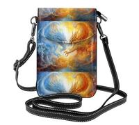 YYHWHJDE Petit sac à main pour téléphone portable 19,3 x 12,4 cm, motif monstre de glace et de feu, étui à rabat en cuir pour femme, parfait pour la marche, le camping