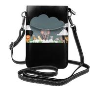 YYHWHJDE Petit sac à main pour téléphone portable 19,3 x 12,4 cm, motif parc animalier sur nuage blanc, étui à rabat en cuir pour femme, parfait pour la marche, le camping