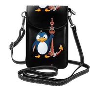 YYHWHJDE Petit sac à main pour téléphone portable 19,3 x 12,4 cm, motif pingouin et capitaine en cuir pour femme, parfait pour la marche, le camping