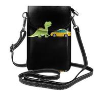 YYHWHJDE Petit sac à main pour téléphone portable 19,3 x 12,4 cm, motif « The Car Heading To The Dinosaurs », étui à rabat en cuir pour femme, parfait pour la marche, le camping