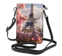YYHWHJDE Petit sac à main pour téléphone portable 19,3 x 12,4 cm Motif Tour Eiffel de Paris Étui à rabat en cuir pour femme, parfait pour la marche, le camping