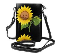 YYHWHJDE Petit sac à main pour téléphone portable 19,3 x 12,4 cm, motif tournesols ensoleillés, étui à rabat en cuir pour femme, parfait pour la marche, le camping