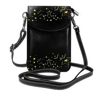 YYHWHJDE Petit sac à main pour téléphone portable 19,3 x 12,4 cm, motif traits d'étoiles, étui à rabat en cuir pour femme, parfait pour la marche, le camping
