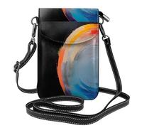 YYHWHJDE Petit sac à main pour téléphone portable 19,3 x 12,4 cm, peintures à l'huile colorées, étui à rabat en cuir pour femme, parfait pour la marche, le camping