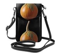 YYHWHJDE Petit sac à main pour téléphone portable 19,3 x 12,4 cm, petite gourde avec image de feuilles, étui à rabat en cuir pour femme, parfait pour la marche, le camping