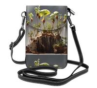 YYHWHJDE Petit sac à main pour téléphone portable 19,3 x 12,4 cm Young Sprouts Motif Poking Out Étui à rabat en cuir pour femme, parfait pour la marche, le camping