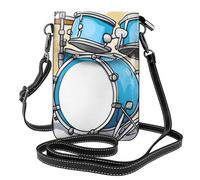 YYHWHJDE Petit sac à main pour téléphone portable de 19,3 x 12,4 cm, motif batteur de dessin animé, étui à rabat en cuir pour femme, parfait pour la marche, le camping