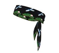 YYHWHJDE Petite libellule sur motif lotus - Foulard de sport double face - Séchage rapide - Évacuation de l'humidité - Pour femmes, filles et hommes