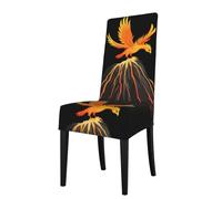 YYHWHJDE Phoenix on the Volcano Housse de protection pour chaise de salle à manger douce et confortable avec élastique infroissable Compatible avec la plupart des chaises sans accoudoirs