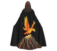 YYHWHJDE Phoenix On The Volcano Prints Halloween Cape à capuche pour homme et femme Vêtements Manteau Jeu de rôle