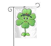 YYHWHJDE Photo de trèfle vert - Mât de drapeau de jardin - Décoration extérieure - Double face - 30,5 x 45,7 cm