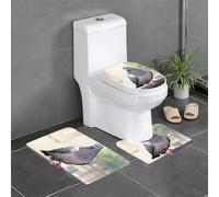 YYHWHJDE Pigeons on the Eaves - Lot de 3 tapis de sol pour salle de bain - Antidérapant - Séchage rapide