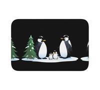 YYHWHJDE Pingouins by The Pine Tree Picture Crystal Velvet Lock Edge Tapis de sol pour chambre à coucher, salon, dortoir, décoration de la maison