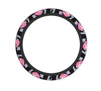 YYHWHJDE Pink Lion Under The Rainbow Prints Poignée de volant de qualité - Housse en néoprène de qualité pour une protection universelle du véhicule
