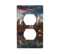 YYHWHJDE Plaque murale double avec motif d'horizon de New York - Résistante aux chocs et durable - 11,4 x 7 cm