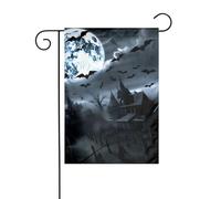 YYHWHJDE Pleine lune chauve-souris imprimé mât de drapeau extérieur cour décoration mode 30,5 x 45,7 cm