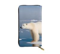 YYHWHJDE Polar Bear Ice Portefeuille long en cuir de qualité pour filles et femmes 19 x 10,5 cm, Noir , Taille unique