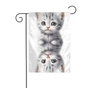 YYHWHJDE Poor Little Grey Cat Pattern Garden Flag Pole Outdoor Courtyard Decoration Fashion 30,5 x 45,7 cm