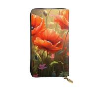 YYHWHJDE Poppy Flowers1 Portefeuille long en cuir de qualité pour filles et femmes 19 x 10,5 cm, Noir , Taille unique